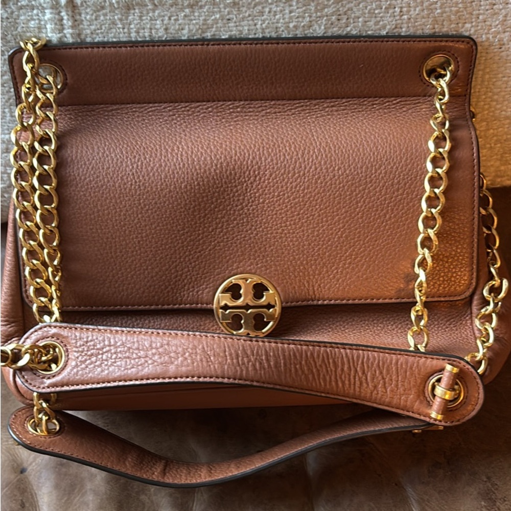 Brown cognac leather Tory Burch bag